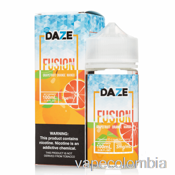 Kit Completo De Vapeo Helado De Pomelo, Naranja Y Mango - 7 Daze Fusion - 100ml 0mg